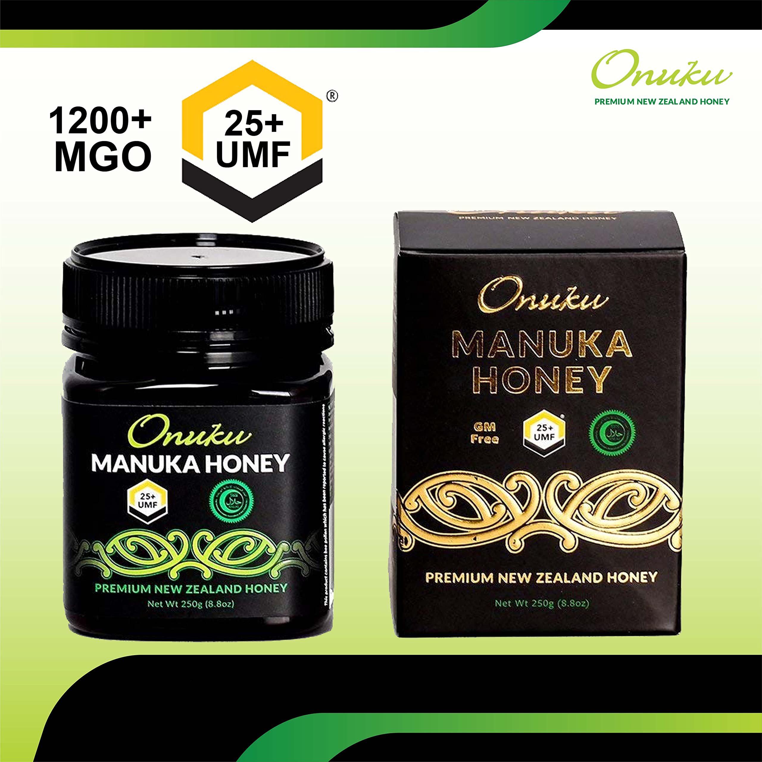 Amazon.com : Onuku Premium New Zealand UMF 25+/MGO 1200+ (250G